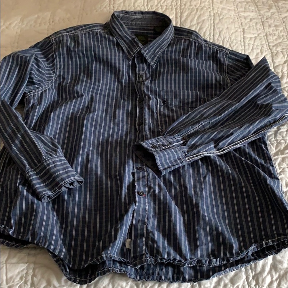 Timberland double stitched blue button down XL